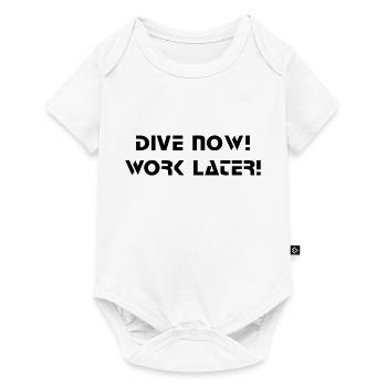 dive now work later Taucher Tauchen - Baby Premium Kurzarmbody - Weiß - Vorne