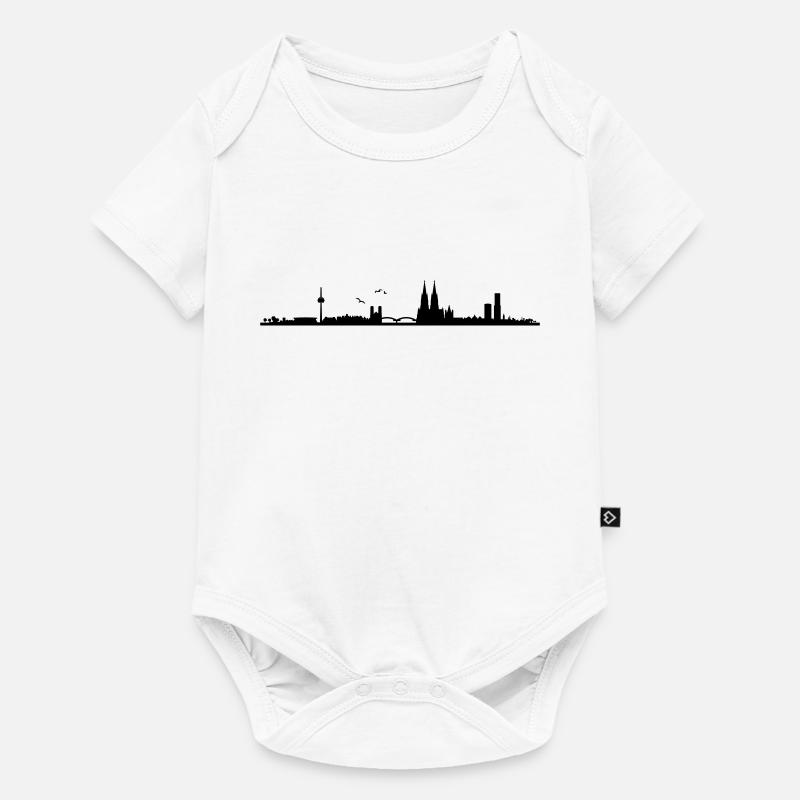 Skyline Köln Panorama - Baby Premium Kurzarmbody - Weiß