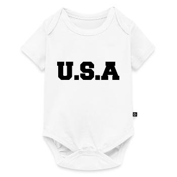 usa - Baby Premium Kurzarmbody - Weiß - Vorne