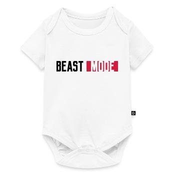 logo monster mode on interrupteur beast button switch - Body à manches courtes Premium Bébé - blanc - Devant