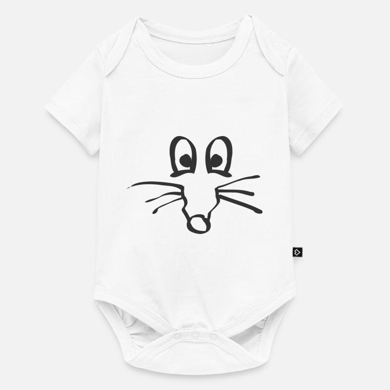 Rat mouse face gift idea - Baby Premium short-sleeve bodysuit - white