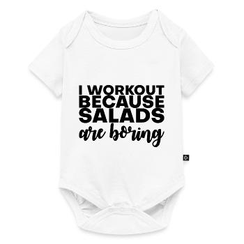 Je m’entraîne parce que les salades sont ennuyeuses 3 - Body à manches courtes Premium Bébé - blanc - Devant