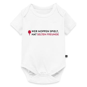 Lustiges Tischtennis Shirt Noppenspieler - Baby Premium Kurzarmbody - Weiß - Vorne
