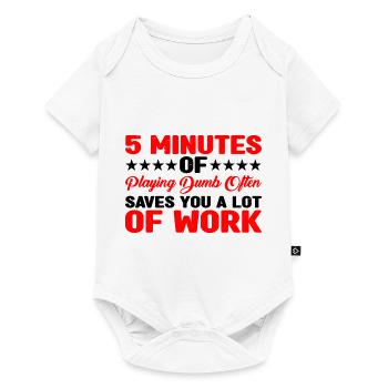 5 minutes de jeu stupide sauvent souvent du travail 3 - Body à manches courtes Premium Bébé - blanc - Devant