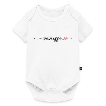 Vanessa Last name First name Calligraphy Font - Baby Premium short-sleeve bodysuit - white - Front