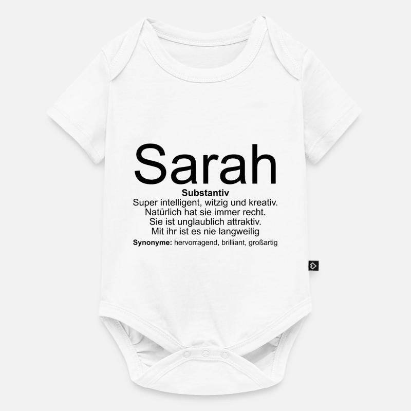 Name Definition Sarah - Baby Premium Kurzarmbody - Weiß