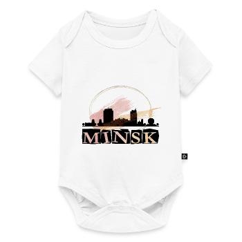Minsk Biélorussie Ville Horizon Home Amour Or - Body à manches courtes Premium Bébé - blanc - Devant