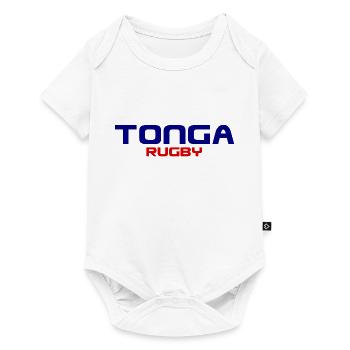 Tonga Rugby Logo - Pacific - Polynesien - Südsee - Baby Premium Kurzarmbody - Weiß - Vorne