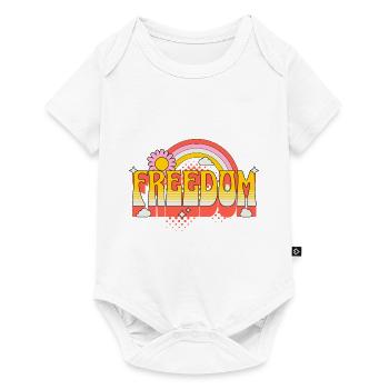 Liberté Liberté Arc-en-ciel Fleur Vintage Rétro - Body à manches courtes Premium Bébé - blanc - Devant