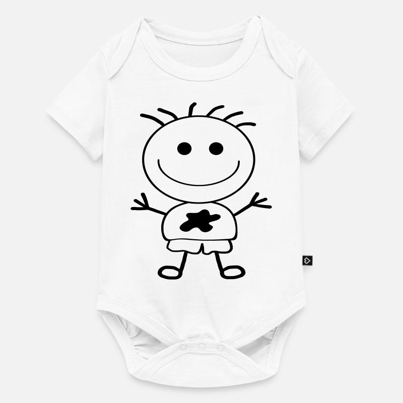 Strichmännchen-Junge - Baby Premium Kurzarmbody - Weiß