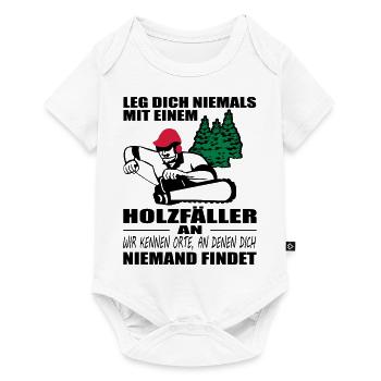Holzfäller mit Motorsäge - Baby Premium Kurzarmbody - Weiß - Vorne