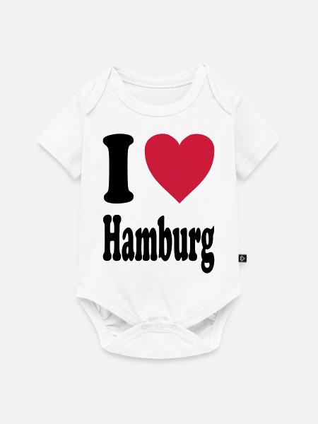 I love Hamburg - Baby Premium Kurzarmbody - Weiß