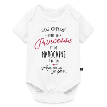 princesse et marocaine - Body à manches courtes Premium Bébé - blanc - Devant