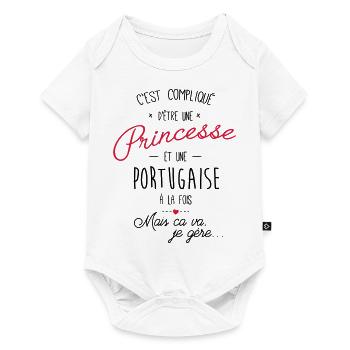 princesse et portugaise - Body à manches courtes Premium Bébé - blanc - Devant