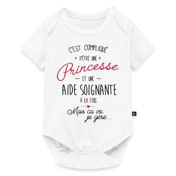 Princesse et aide soignante - Body à manches courtes Premium Bébé - blanc - Devant