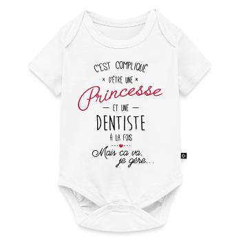 Princesse et Dentiste - Body à manches courtes Premium Bébé - blanc - Devant