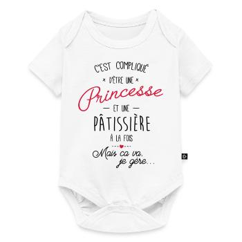 Princesse et pâtissière - Body à manches courtes Premium Bébé - blanc - Devant