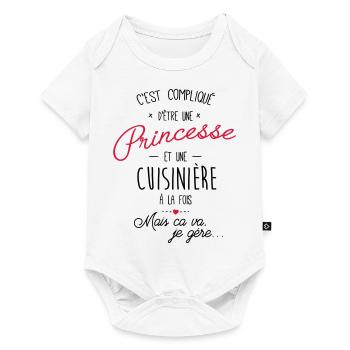 Princesse et cuisinière - Body à manches courtes Premium Bébé - blanc - Devant