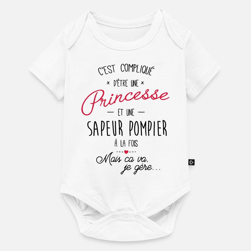 Princesse et sapeur pompier - Body à manches courtes Premium Bébé - blanc