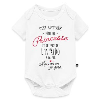 princesse et Aikido - Body à manches courtes Premium Bébé - blanc - Devant