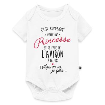 princesse et Aviron - Body à manches courtes Premium Bébé - blanc - Devant