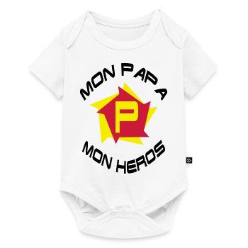 Mon papa mon héros - Baby Premium short-sleeve bodysuit - white - Front
