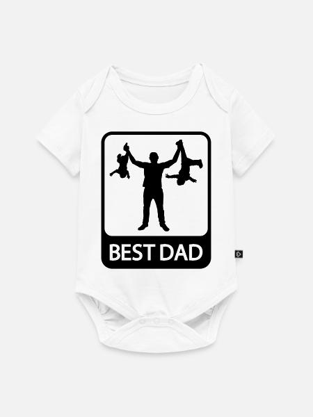 Best Dad - Funny Silhouette - Father and Children - Baby Premium short-sleeve bodysuit - white