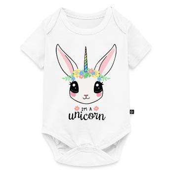 Unicorn Licorne Cheval Doux Lapin - Body à manches courtes Premium Bébé - blanc - Devant