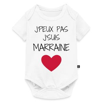 Parrain / Marraine / Filleule / Filleul - Body à manches courtes Premium Bébé - blanc - Devant