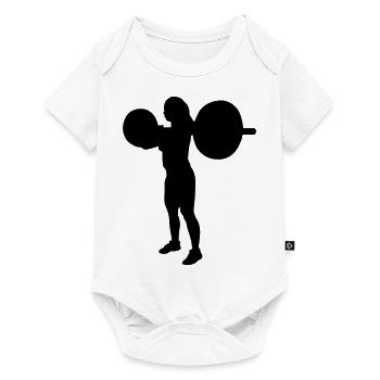 girl weights fitness - Baby Premium Kurzarmbody - Weiß - Vorne
