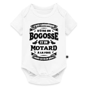 BOGOSSE ET MOTARD - Body à manches courtes Premium Bébé - blanc - Devant