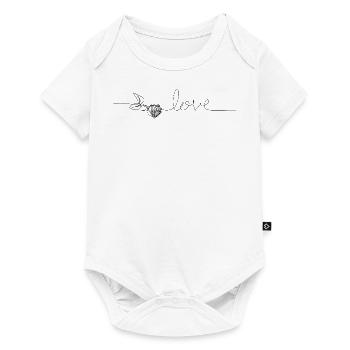 Amour - et fleur de rose - Body à manches courtes Premium Bébé - blanc - Devant