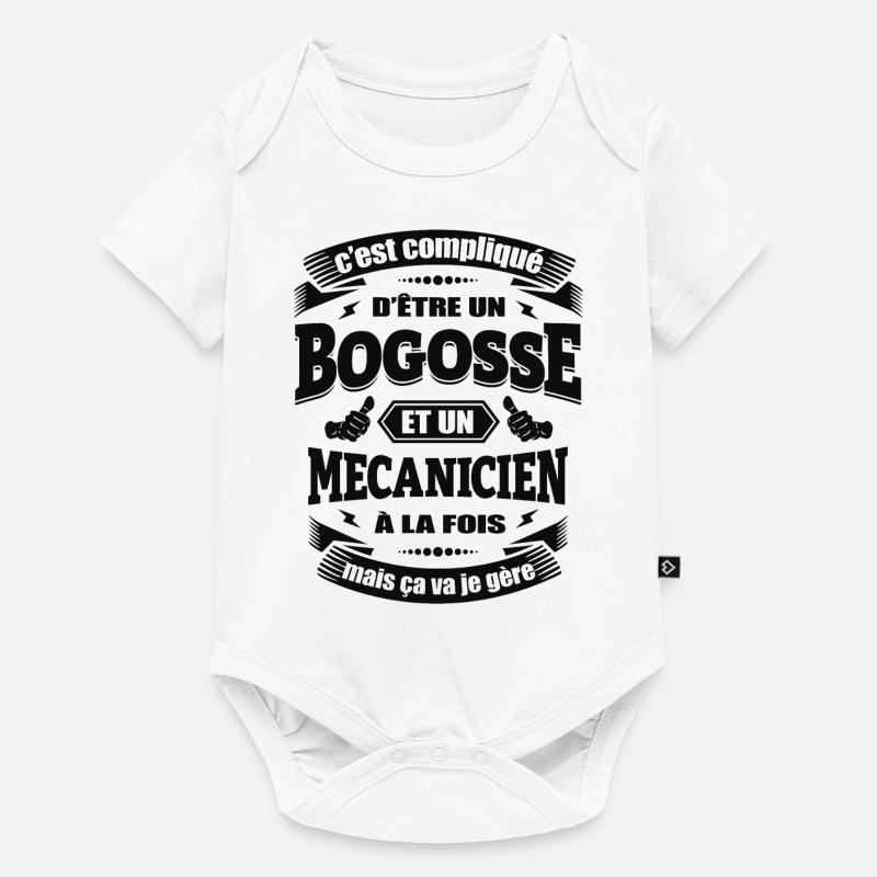 BOGOSSE ET MÉCANICIEN - Body à manches courtes Premium Bébé - blanc