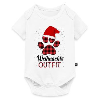 Hund mit Weihnachtsmütze Hundebesitzer Weihnachten - Baby Premium Kurzarmbody - Weiß - Vorne