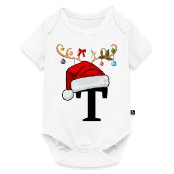 Letter T Christmas hat - Baby Premium short-sleeve bodysuit - white - Front