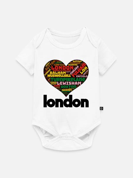 London - Baby Premium Kurzarmbody - Weiß