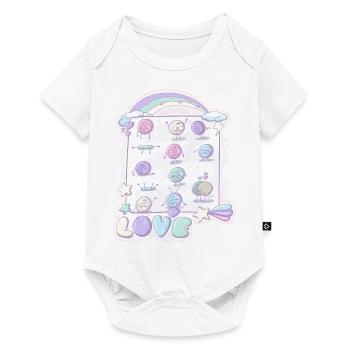 Mignons bonbons coeur d’amour dans le style kawaii - Body à manches courtes Premium Bébé - blanc - Devant