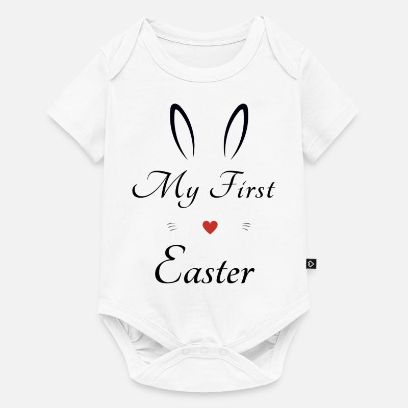 My First Easter - Baby Premium Kurzarmbody - Weiß