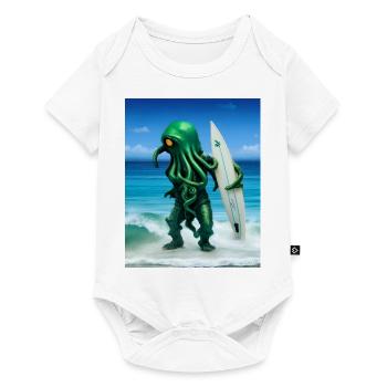 Surfing Octopus - Baby Premium Kurzarmbody - Weiß - Vorne