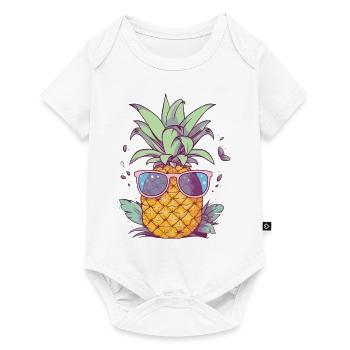 Pineapple Sunglasses Summer Vacation Tropical - Baby Premium short-sleeve bodysuit - white - Front