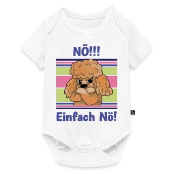 Nö! Sturer Pudel mit verschränkten Pfoten - Baby Premium Kurzarmbody - Weiß - Vorne