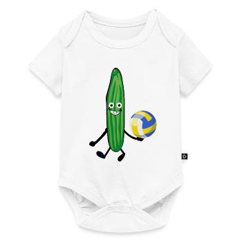 Volley-ball, athlète, concombre, concombre, athlète - Body à manches courtes Premium Bébé - blanc - Devant