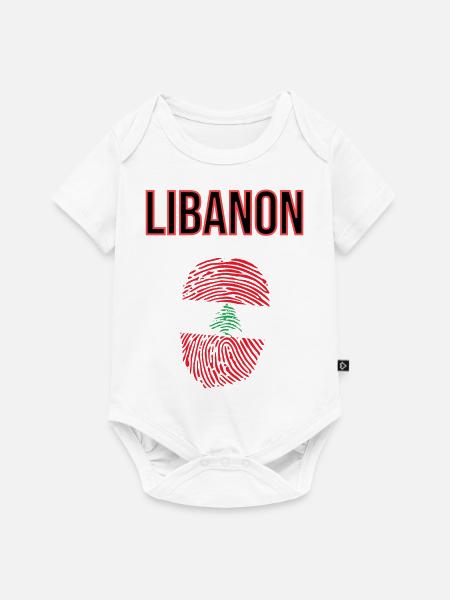 Libanon Fingerabdruck - Baby Premium Kurzarmbody - Weiß