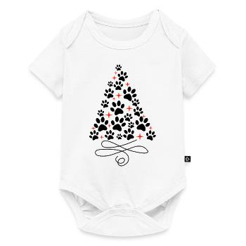 Joyeux Noël chien sapin de Noël - Body à manches courtes Premium Bébé - blanc - Devant