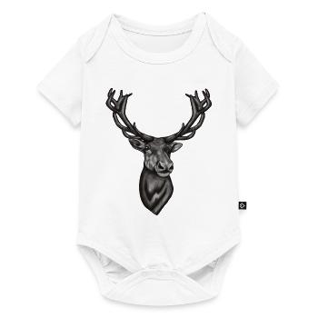 Weihnachtsgeschenk Rentier Hirsch - Baby Premium Kurzarmbody - Weiß - Vorne