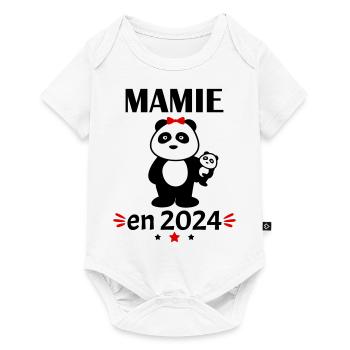 Mamie en 2024, annonce grossesse, famille - Body à manches courtes Premium Bébé - blanc - Devant