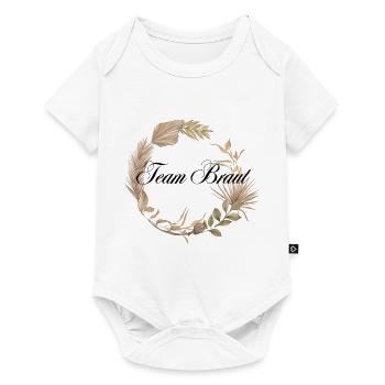 Team Braut Boho Kranz - Baby Premium Kurzarmbody - Weiß - Vorne