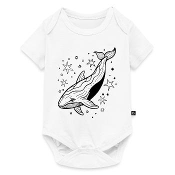 Baleine dans l’espace - Body à manches courtes Premium Bébé - blanc - Devant
