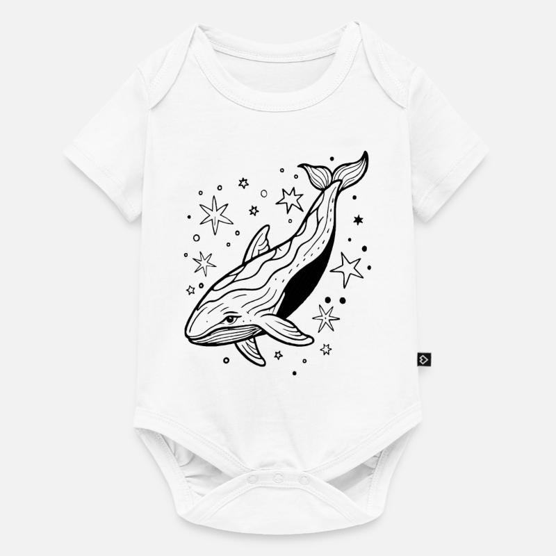 Baleine dans l’espace - Body à manches courtes Premium Bébé - blanc