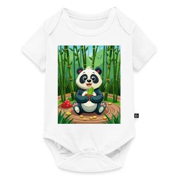 Panda mignon - Illustré - Body à manches courtes Premium Bébé - blanc - Devant